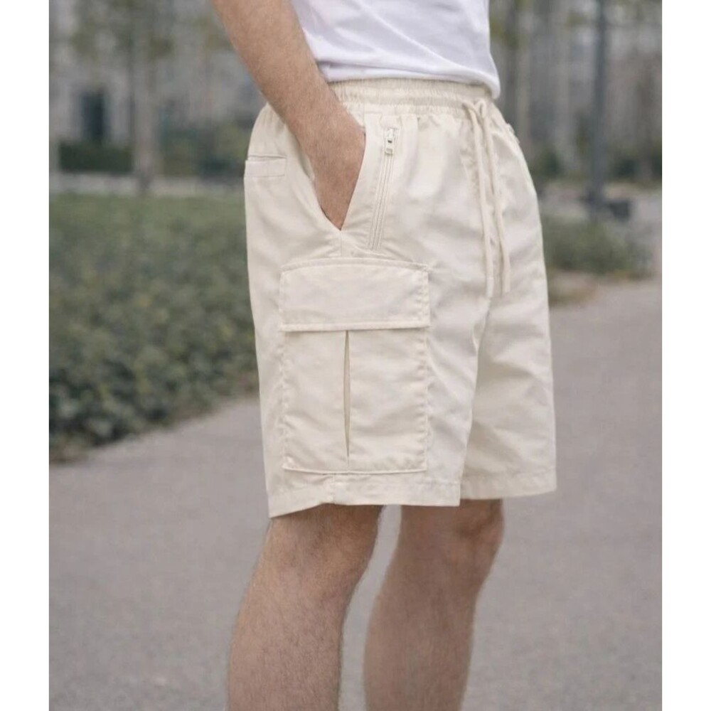 AGTAWH All Good Things Shorts Mens Small Cream Drawstring Classic Cargo 7"
